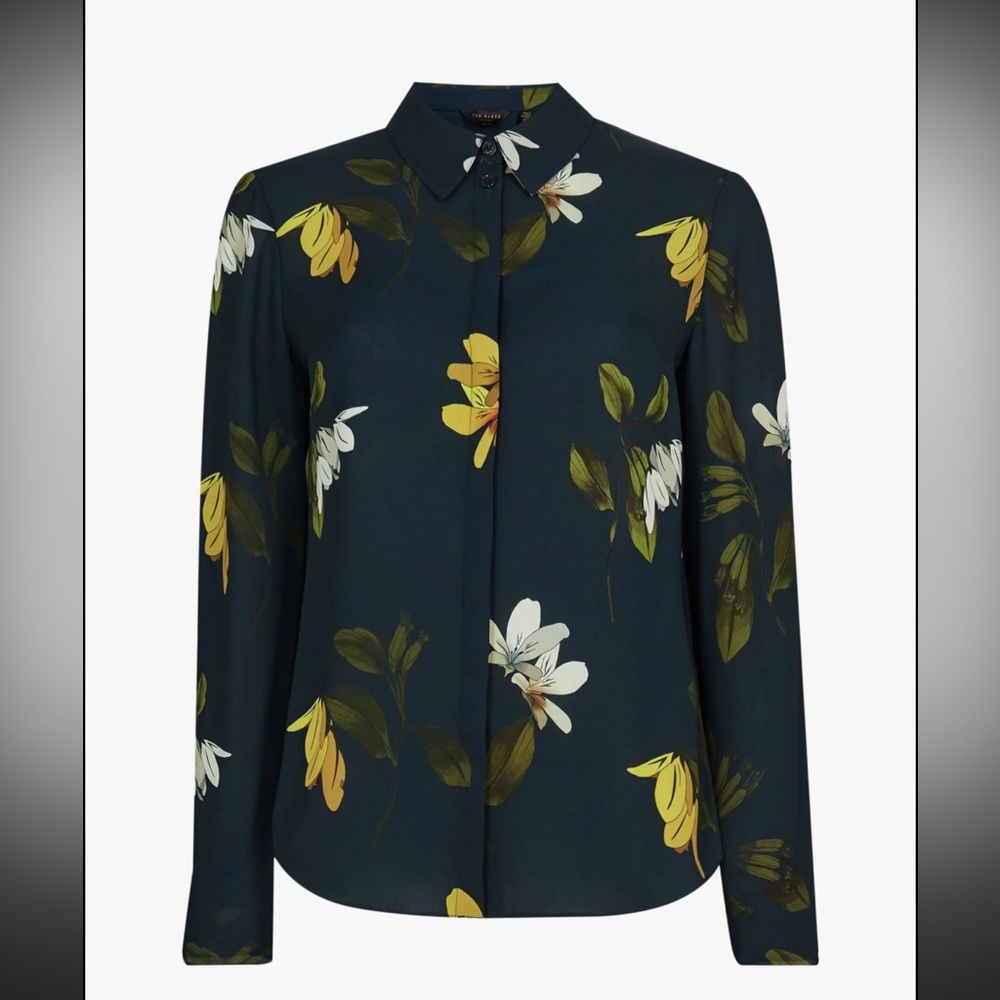 Ted Baker Navy Floral Blouse
